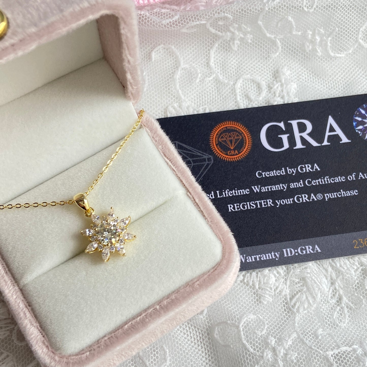 “Sunflare Bloom” 14K Gold Plated Brass 1CT Moissanite Sunflower Necklace