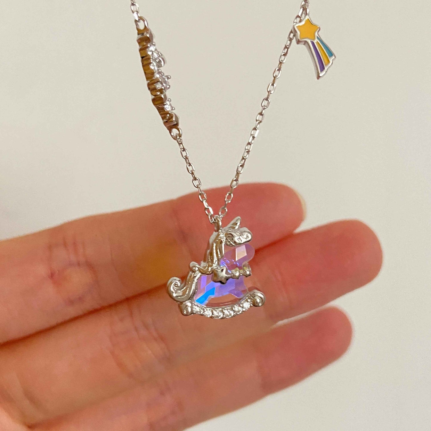 “Aurora Dream Pony” S925 Sterling Silver Unicorn Necklace