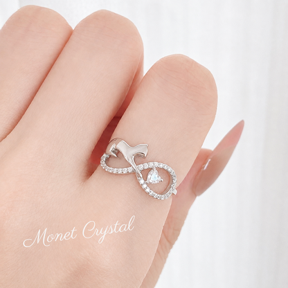 “Infinite Cat” S925 Sterling Silver Zircon Ring
