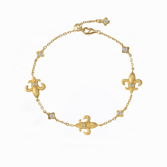 Iris Reverie – Adjustable S925 Silver & Gold Iris Flower Bracelet