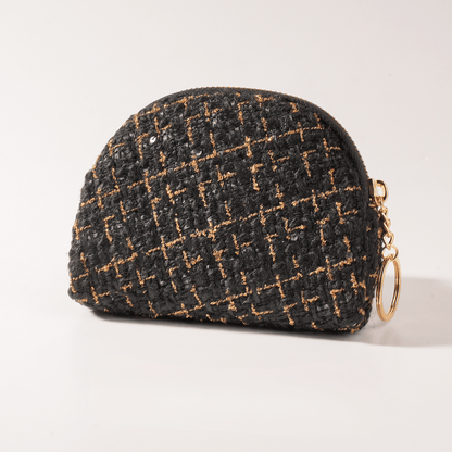 Monet Tweed Jewelry Pouch – Travel Zipper Case