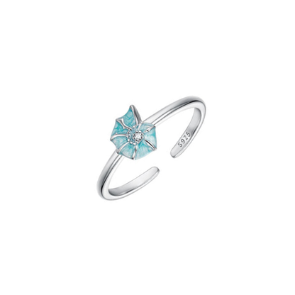 “Aqua Shell” S925 Sterling Silver Ocean-Inspired Adjustable Ring