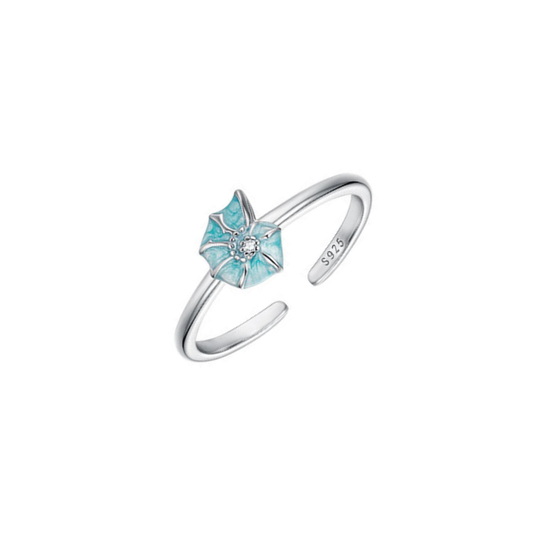 “Aqua Shell” S925 Sterling Silver Ocean-Inspired Adjustable Ring
