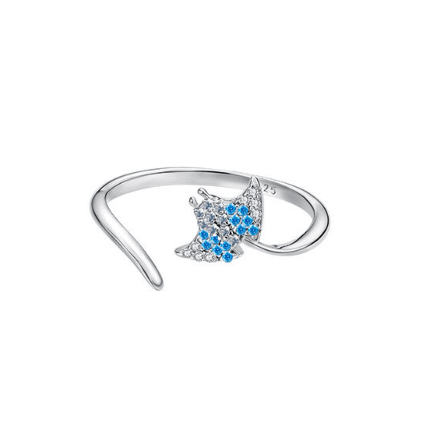“Azure Ray” S925 Sterling Silver Open Ring