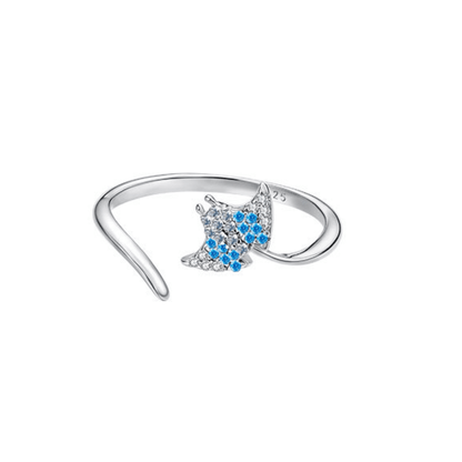 “Azure Ray” S925 Sterling Silver Open Ring