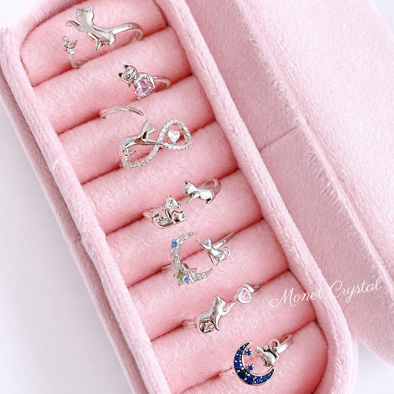 “Kitty Tales” S925 Sterling Silver Cat Open Ring Collection