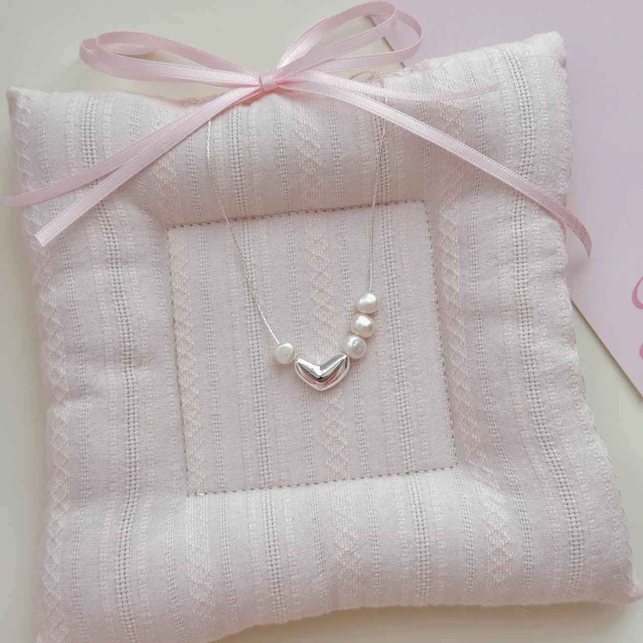 "Korean Drama Heroine" 925 Sterling Silver Chain with Natural Pearls - Irregular Pearl Design