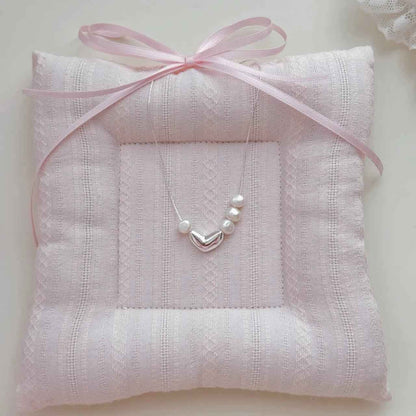 "Korean Drama Heroine" 925 Sterling Silver Chain with Natural Pearls - Irregular Pearl Design