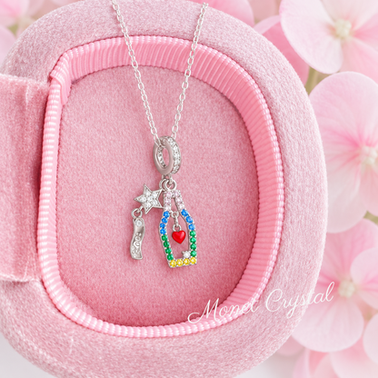 “Love Note” S925 Sterling Silver Zircon Message Bottle Necklace