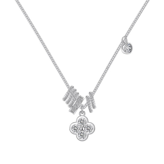 „Lucky Bloom“ 925 Sterling Silber Kleeblatt Halskette – Ein Flüstern des Glücks 