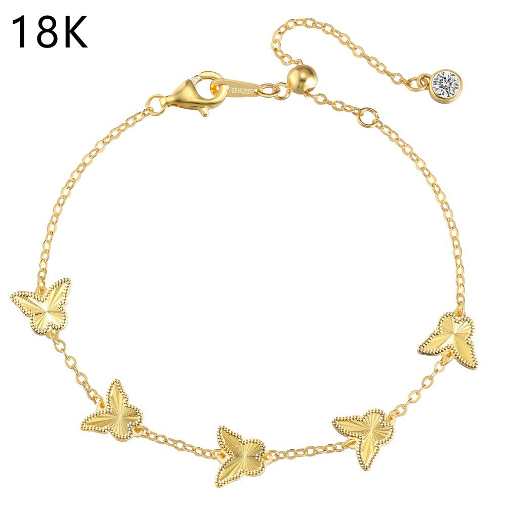 Luxe Charm Bracelet – 18K Gold Vermeil on 925 Silver, Clover or Butterfly with CZ Sparkle.