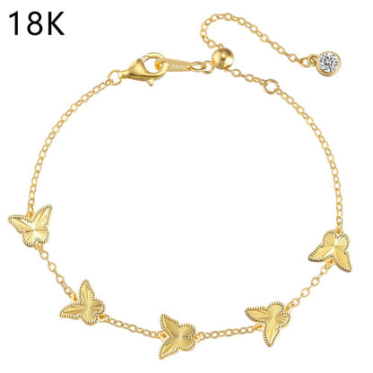 Luxe Charm Bracelet – 18K Gold Vermeil on 925 Silver, Clover or Butterfly with CZ Sparkle.