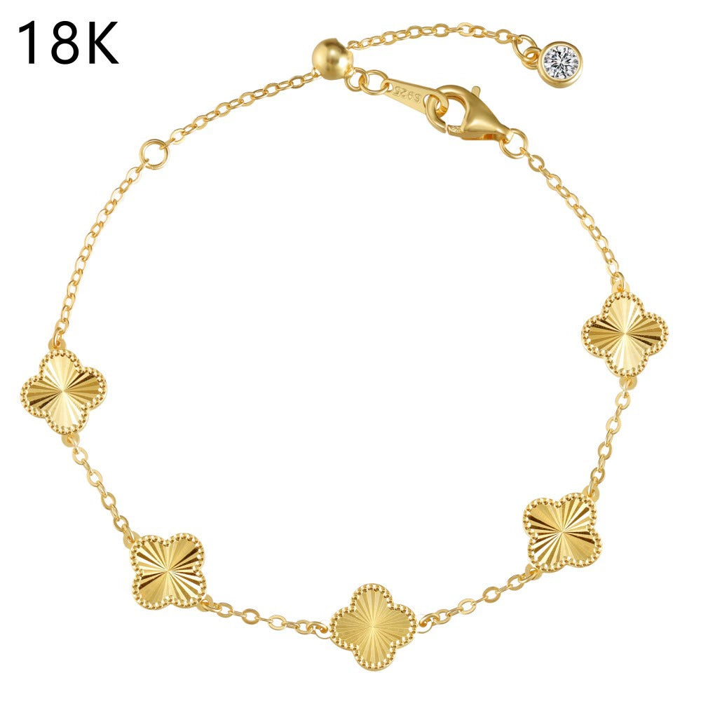 Luxe Charm Bracelet – 18K Gold Vermeil on 925 Silver, Clover or Butterfly with CZ Sparkle.