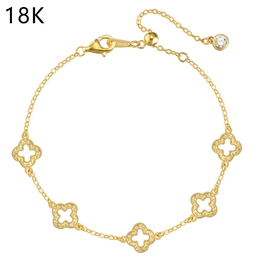 Luxe Charm Bracelet – 18K Gold Vermeil on 925 Silver, Clover or Butterfly with CZ Sparkle.
