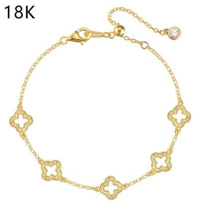 Luxe Charm Bracelet – 18K Gold Vermeil on 925 Silver, Clover or Butterfly with CZ Sparkle.