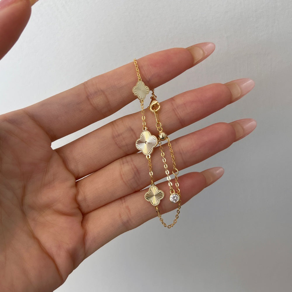 Luxe Charm Bracelet – 18K Gold Vermeil on 925 Silver, Clover or Butterfly with CZ Sparkle.