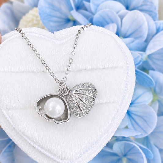“Marina Pearl” S925 Sterling Silver Shell Pearl Necklace