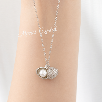 “Marina Pearl” S925 Sterling Silver Shell Pearl Necklace