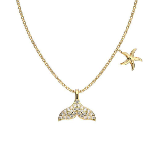 "Mermaid's Embrace" 925 Sterling Silver Starfish Necklace – Ocean's Whisper (Copy)