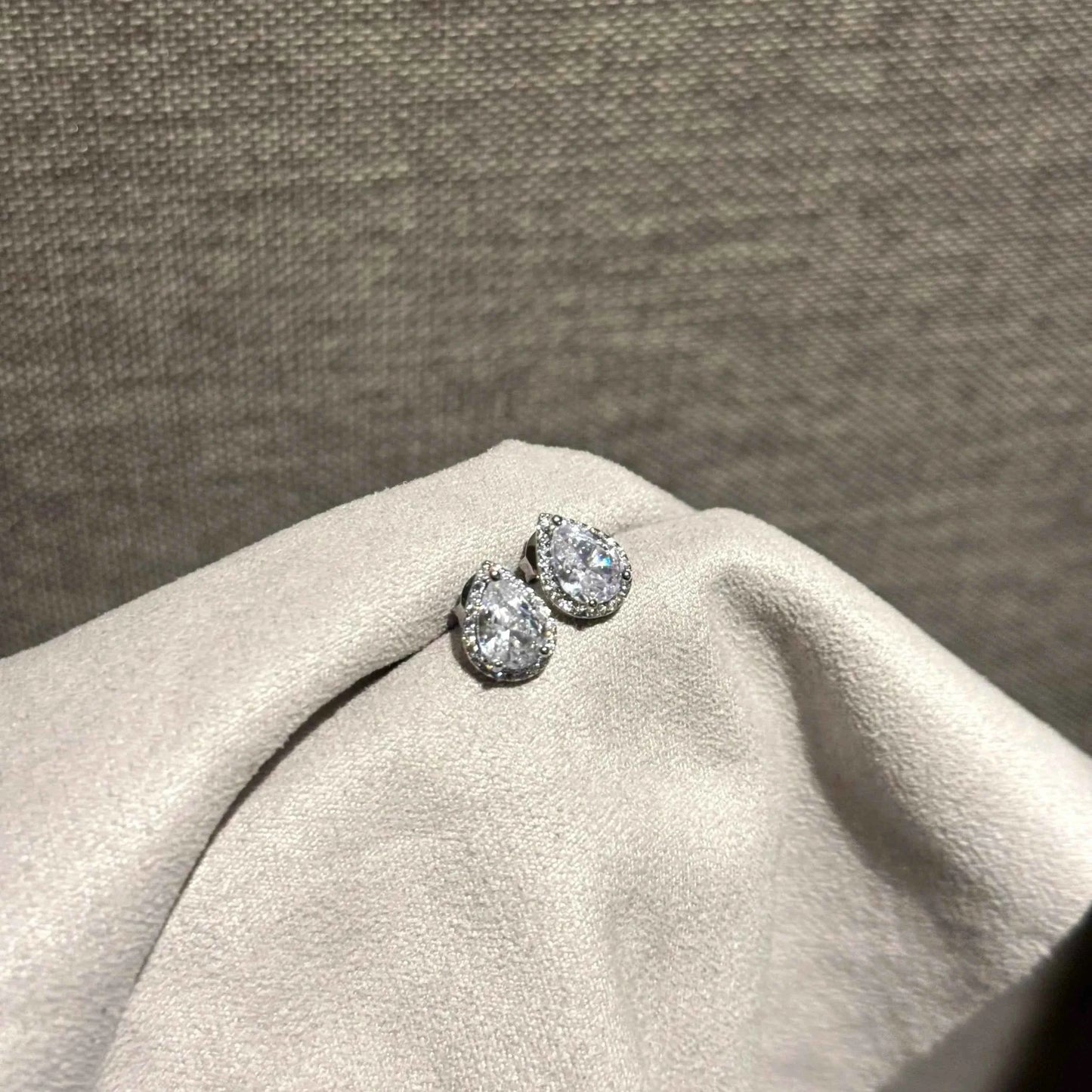 "Mermaid’s Tear" White Diamond Stud Earrings – S925 Sterling Silver Posts with 5A Cubic Zirconia