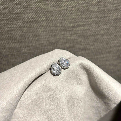 "Mermaid’s Tear" White Diamond Stud Earrings – S925 Sterling Silver Posts with 5A Cubic Zirconia