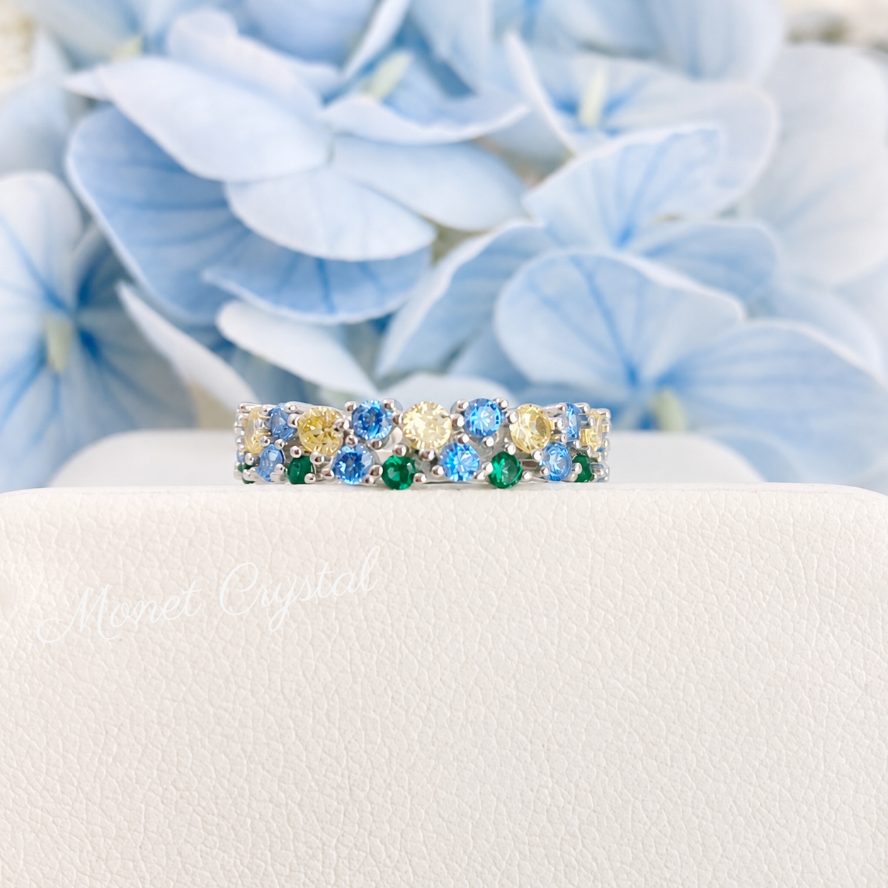 “Monet Garden” S925 Sterling Silver Multicolor Zircon Ring
