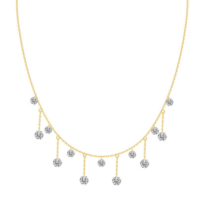 Moonlight Veil – Luxuriöse Quastenkette aus S925er Silber mit Kristallanhänger 