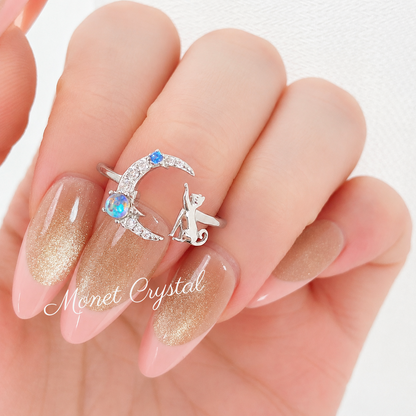 “Kitty Tales” S925 Sterling Silver Cat Open Ring Collection