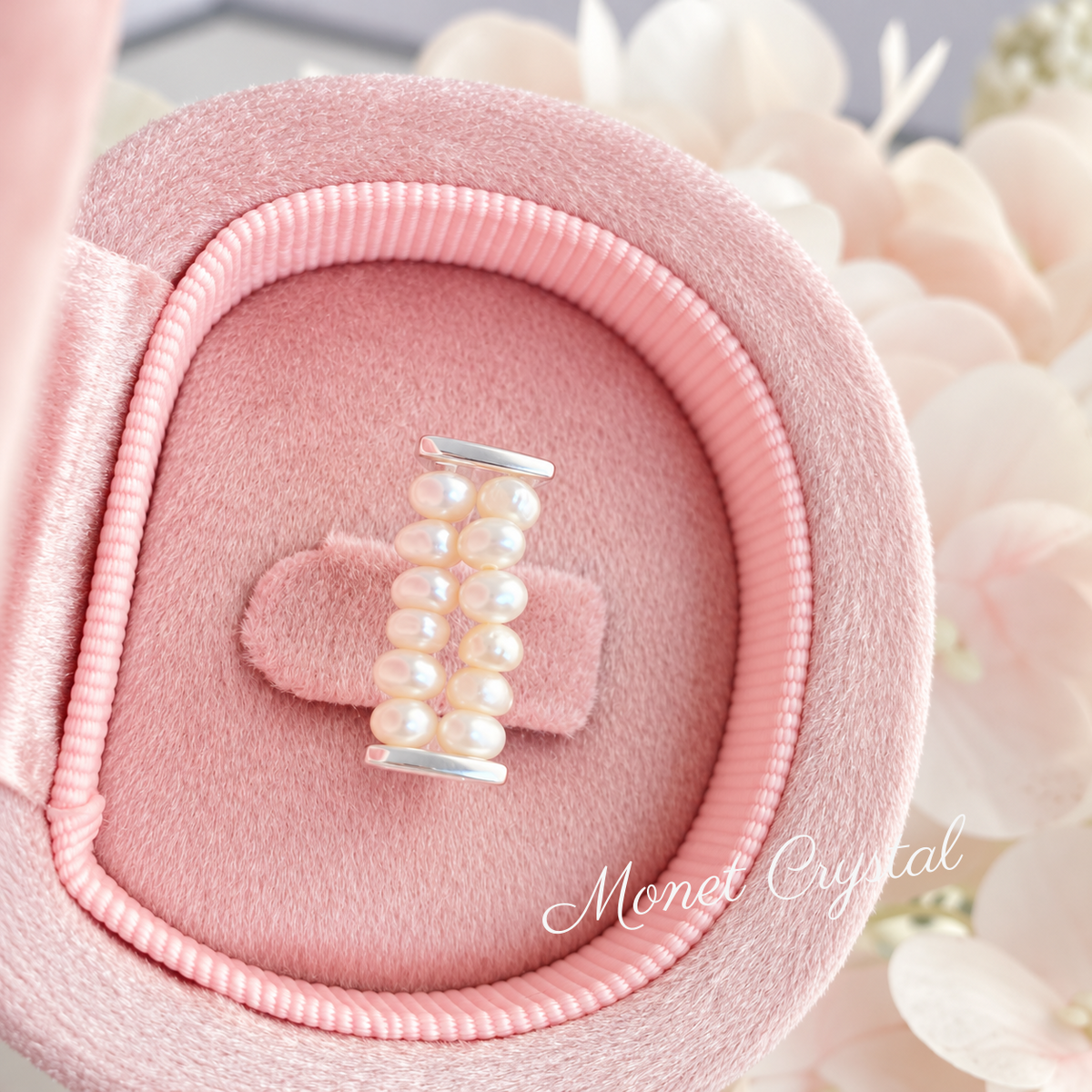 “Natural Line” S925 Sterling Silver Baroque Pearl Ring