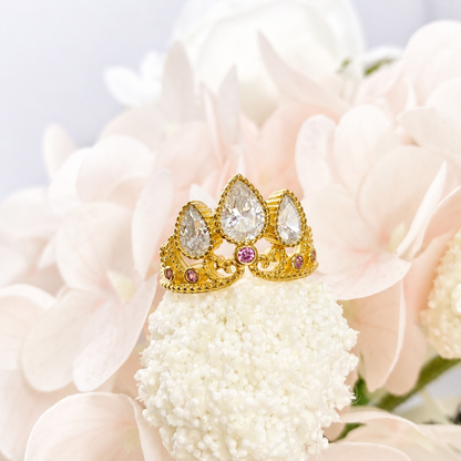 “Nordic Tiara” S925 Sterling Silver Crown Zircon Ring