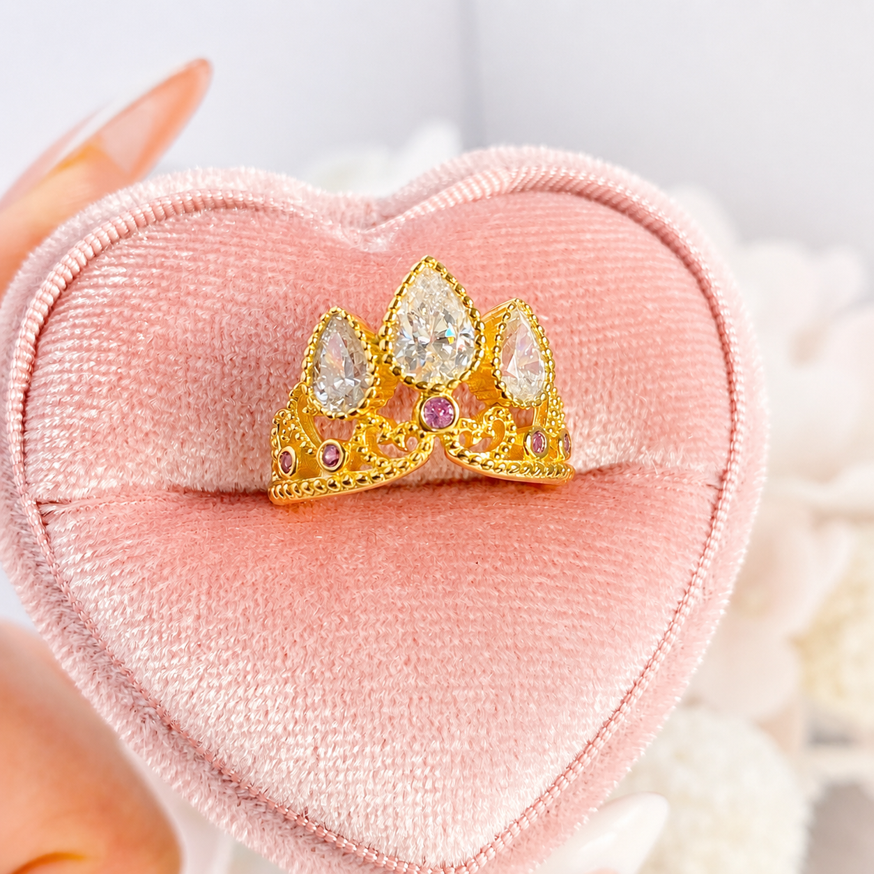 “Nordic Tiara” S925 Sterling Silver Crown Zircon Ring