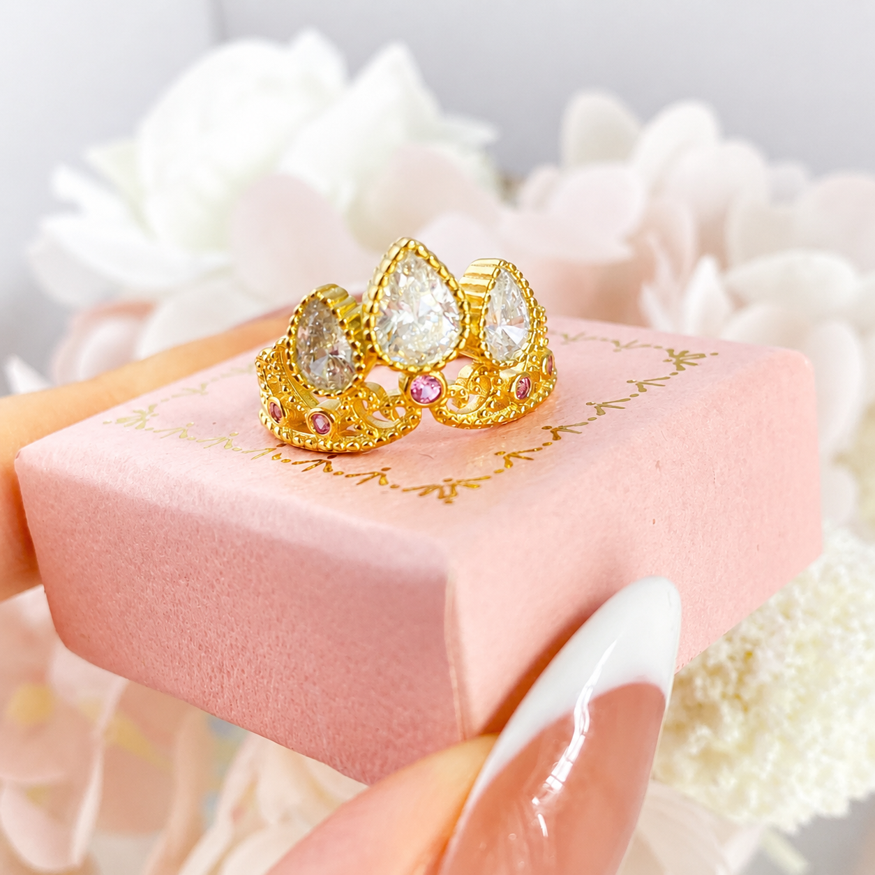 “Nordic Tiara” S925 Sterling Silver Crown Zircon Ring
