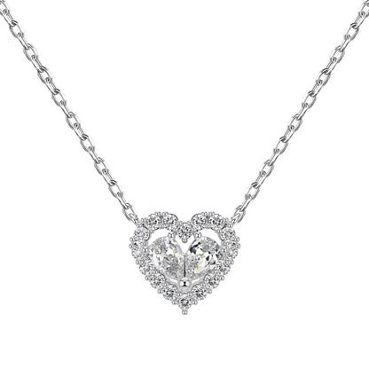 "Twin Hearts" 925 Sterling Silver Heart-Cut Zircon Jewelry Set