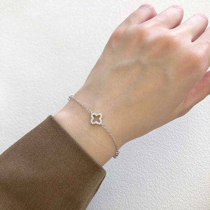 “Lucky Whisper” S925 Sterling Silver Clover Bracelet