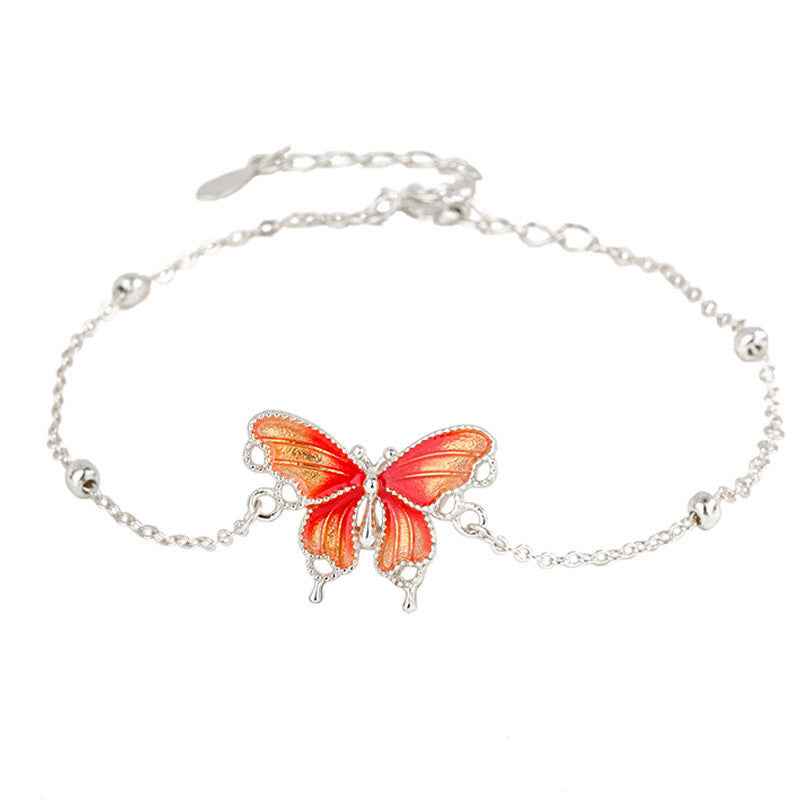 “Butterfly Reverie” S925 Sterling Silver Enamel Butterfly Jewelry Set
