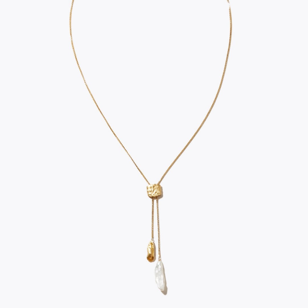 Élan Pearl 18K Gold-Plated Adjustable Lariat Sweater Necklace