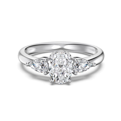 “Éclat Trinity” S925 Sterling Silver Three-Stone Zircon Ring