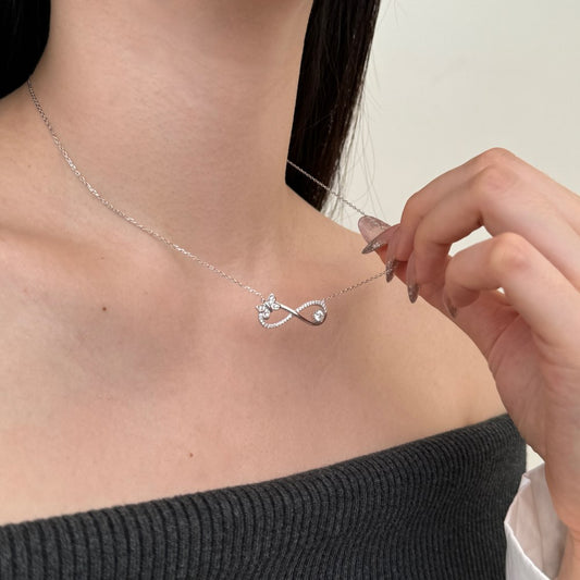 “Butterfly Möbius” S925 Sterling Silver Zircon Infinity Necklace