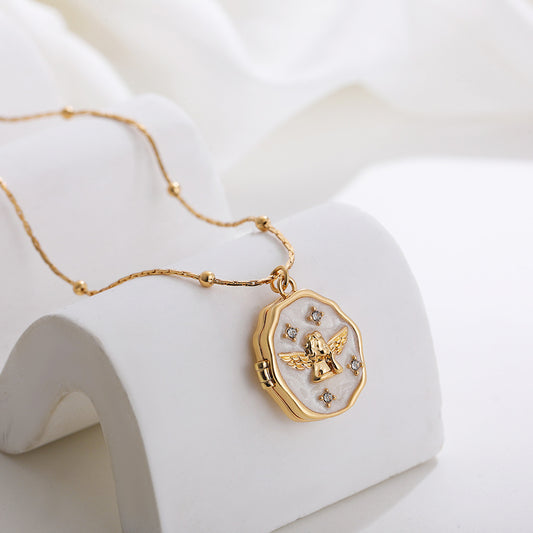 "Angel Keepsake" Vintage Locket Necklace – Photo Customizable