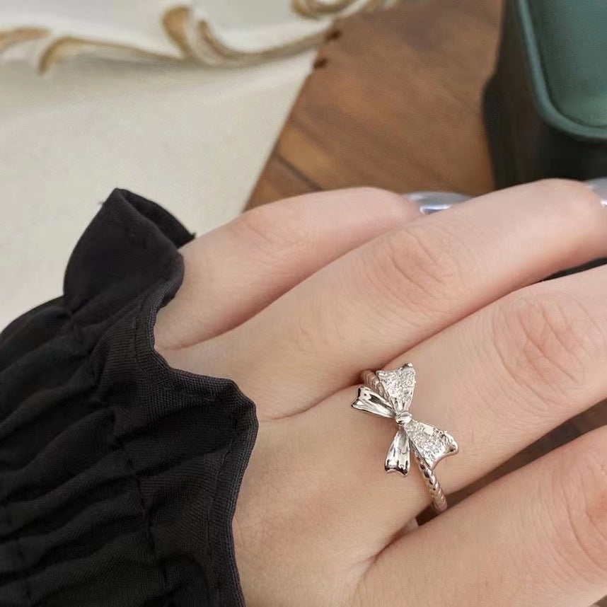 “Silver Ribbon” S925 Sterling Silver Bow Ring