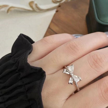 “Silver Ribbon” S925 Sterling Silver Bow Ring