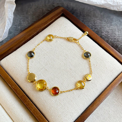 Amber Halo Eco-Friendly Copper 18K Gold Plated Crystal Bracelet
