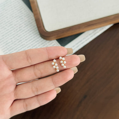 “Pearl Vine” 925 Sterling Silver Grape Pearl Stud Earrings