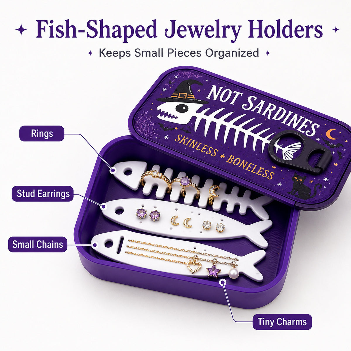 Haunted Catch PLA Sardine Tin Travel Jewelry Box
