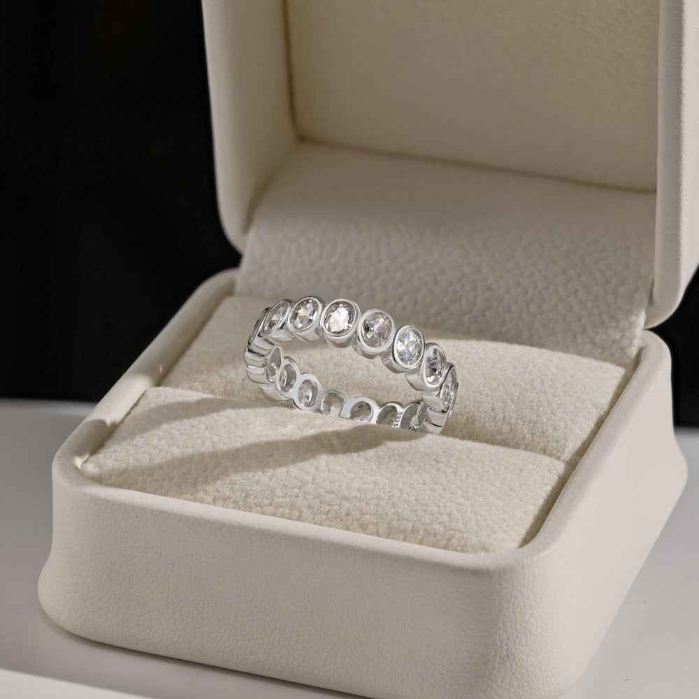 “Eternal Oval” 925 Sterling Silver Full-Eternity Ring