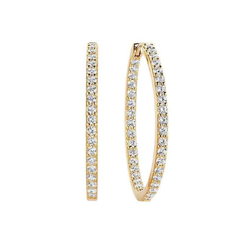 “Luxe Halo” 925 Sterling Silver Full-Pavé Large Hoop Earrings