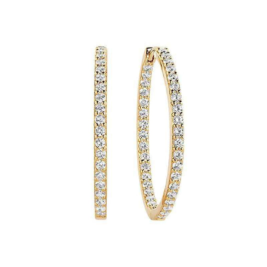 “Luxe Halo” 925 Sterling Silver Full-Pavé Large Hoop Earrings