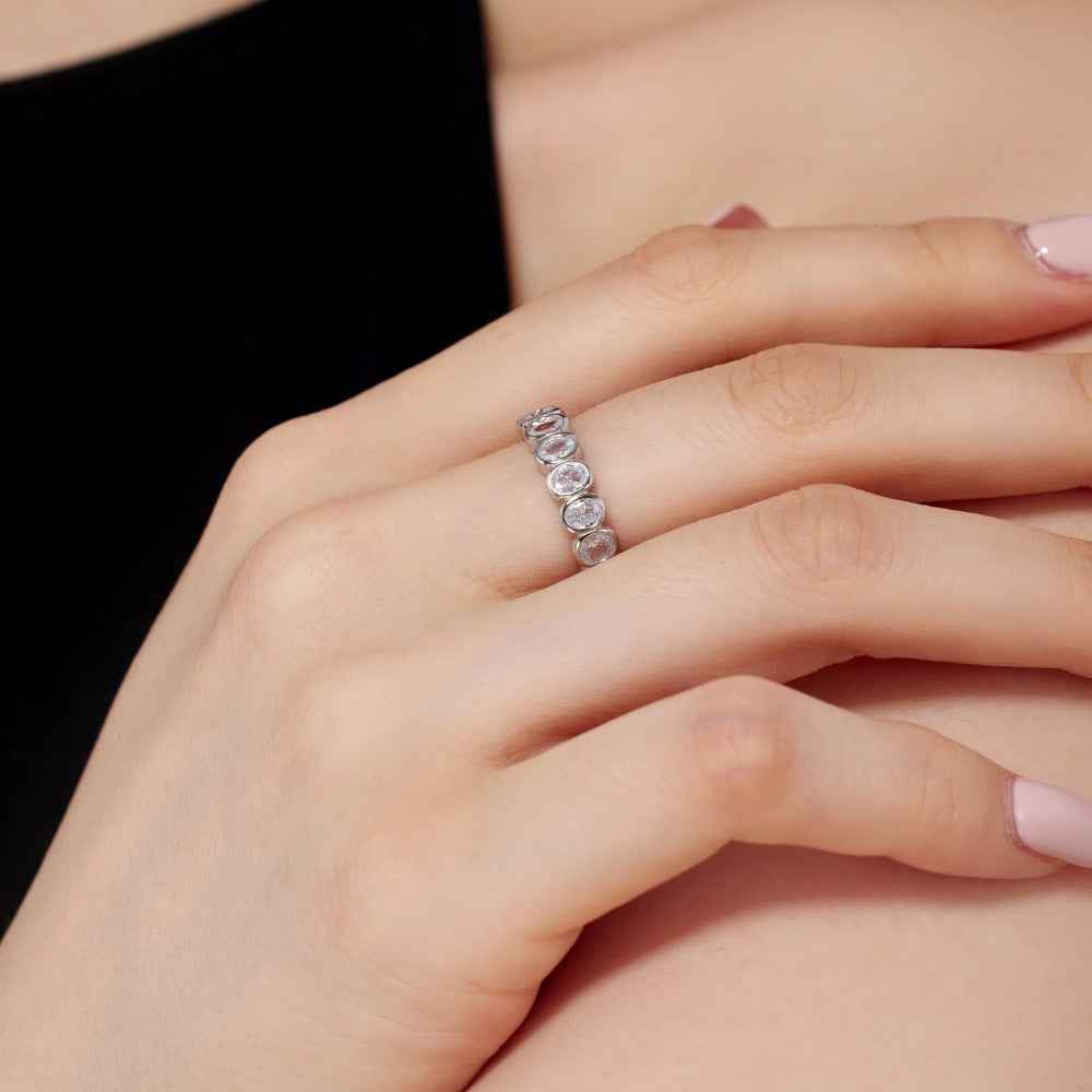 “Eternal Oval” 925 Sterling Silver Full-Eternity Ring
