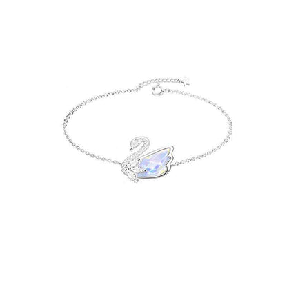 “Aurora Swan” 925 Sterling Silver Iridescent Swan Jewelry Set