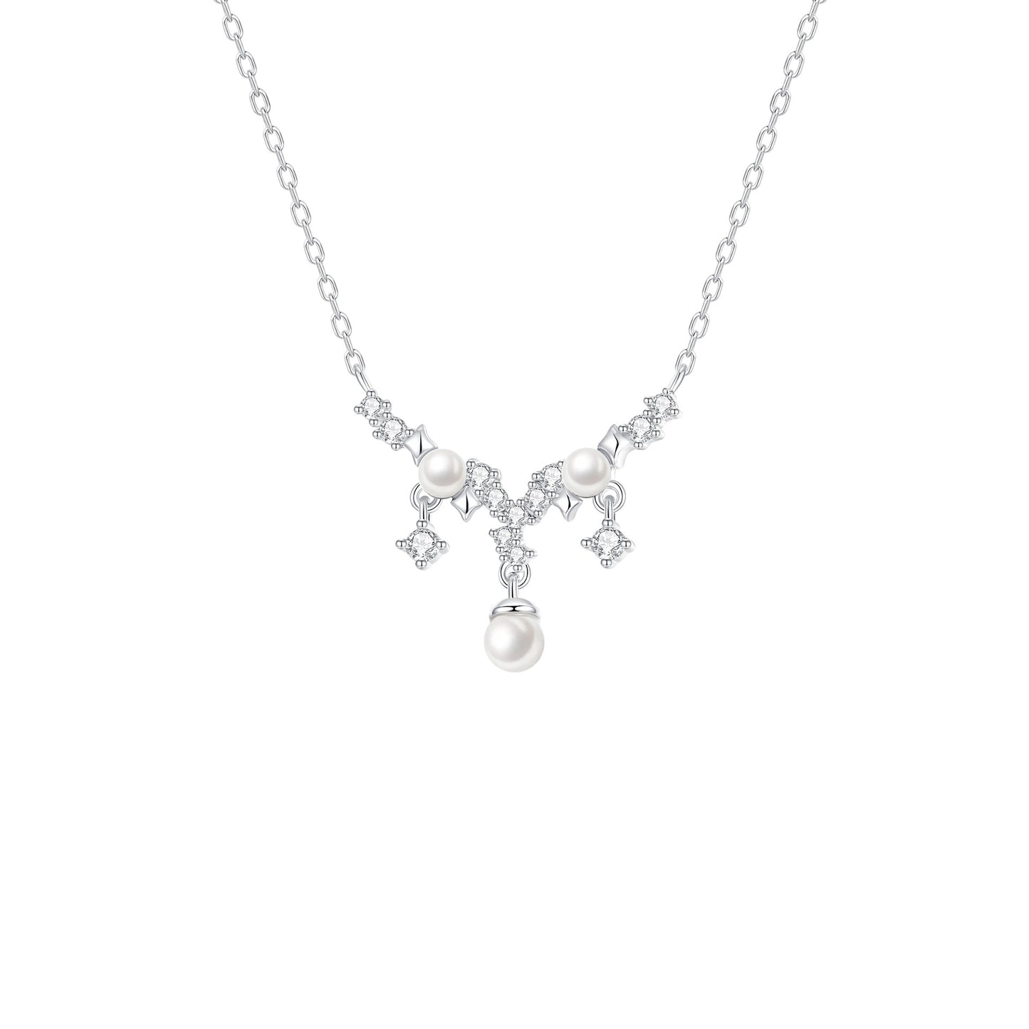 “Starlace Pearl” S925 Sterling Silver Jewelry Set